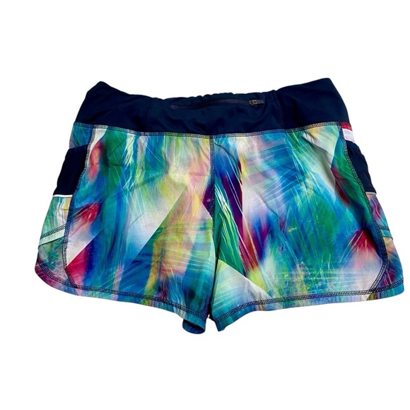 Athleta Tropea Ready Set Multi Watercolor Running Workout Shorts Size Medium - Picture 7 of 12